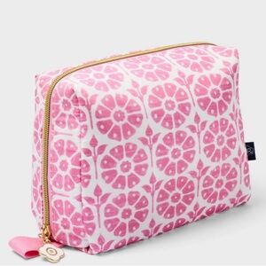 Roller Rabbit x target Pink Floral Pattern Canvas Cosmetic Pouch